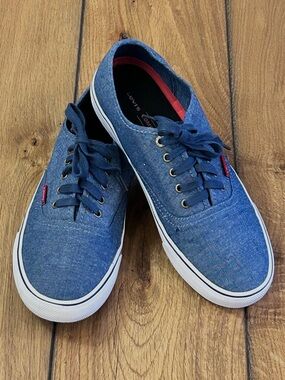 Levi’s Comfort Blue Denim Low Top Lace Up Sneakers Men’s Size 9